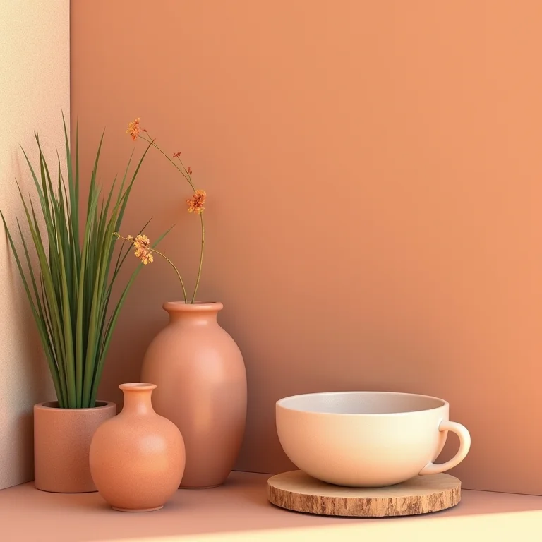 Paleta de cores boho com tons terrosos e pastéis suaves