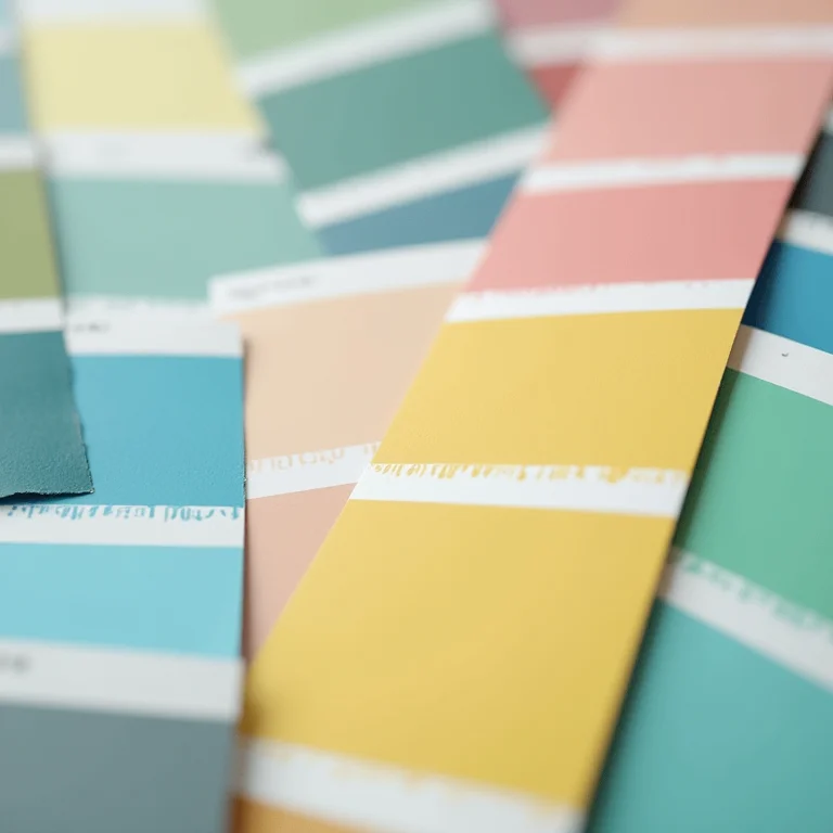 Paletas de cores vibrantes para armários de cozinha.