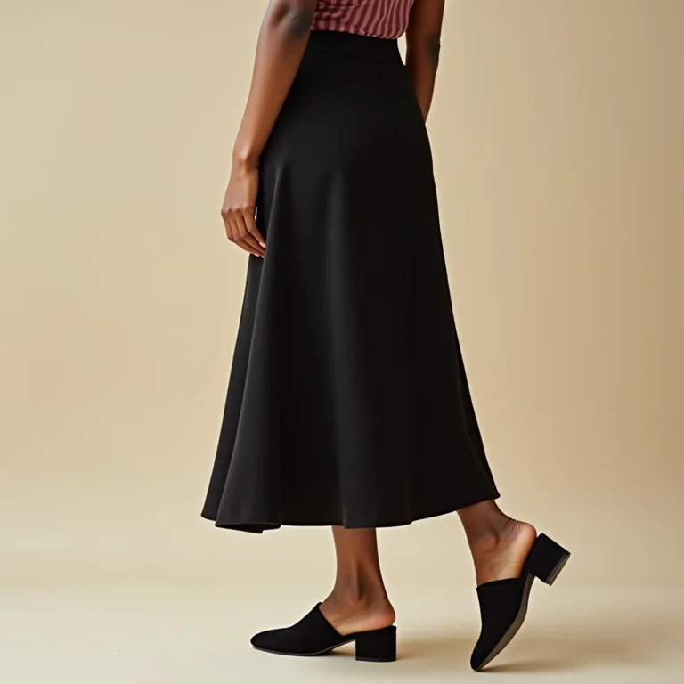 Papete preta com saia midi