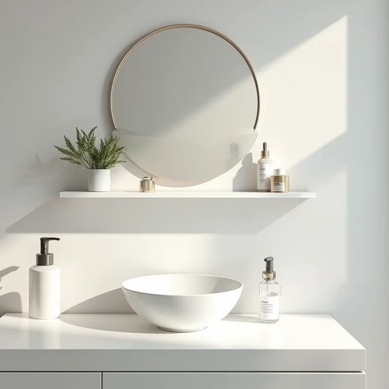 Penteadeira suspensa DIY com prateleiras.