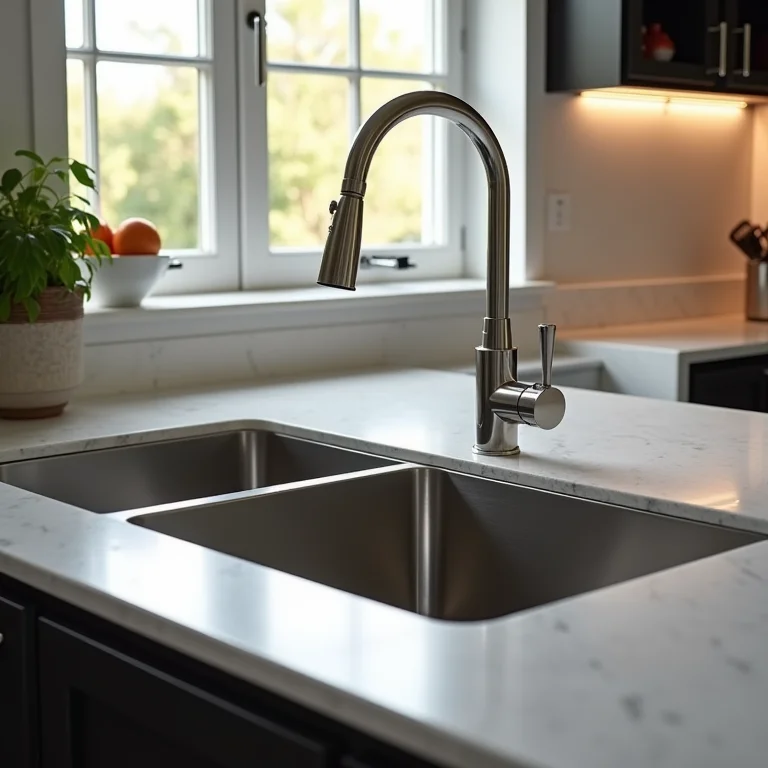 Pia de inox dupla para maior praticidade na cozinha