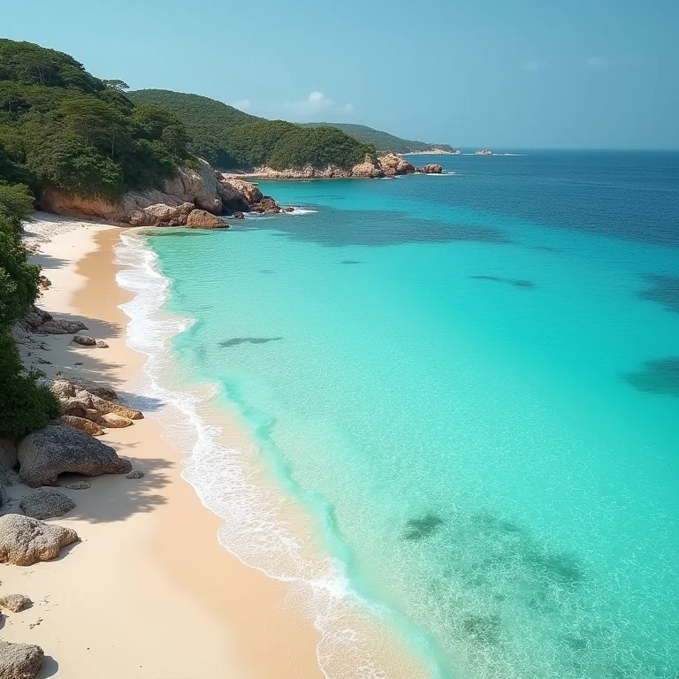 Praia paradisíaca na Ilha do Campeche