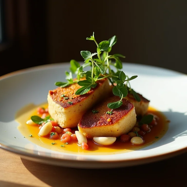 Prato sofisticado do restaurante D.O.M. em São Paulo