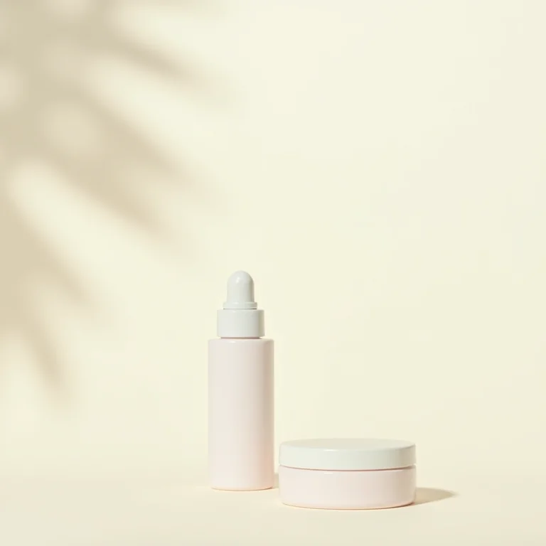 Produtos de beleza Simple Organic em uma composição minimalista e elegante.