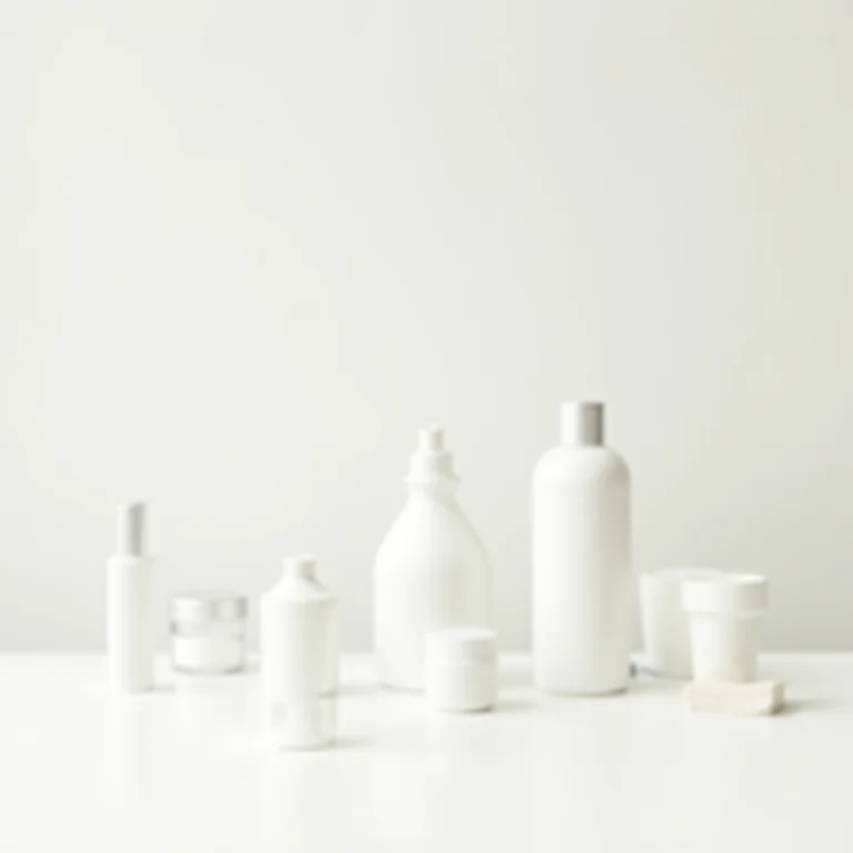 Produtos de cabelo em fundo branco