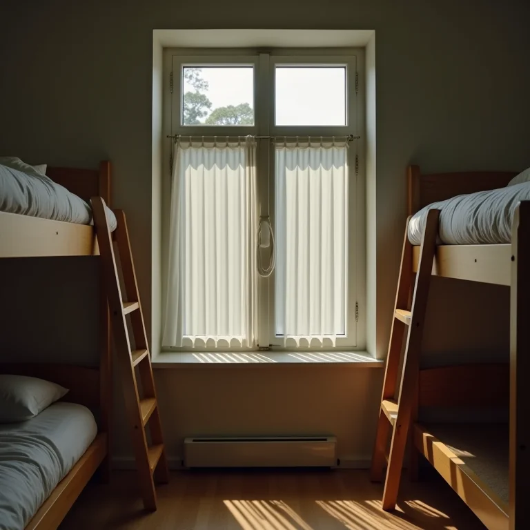 Quarto com beliche sem ventilação