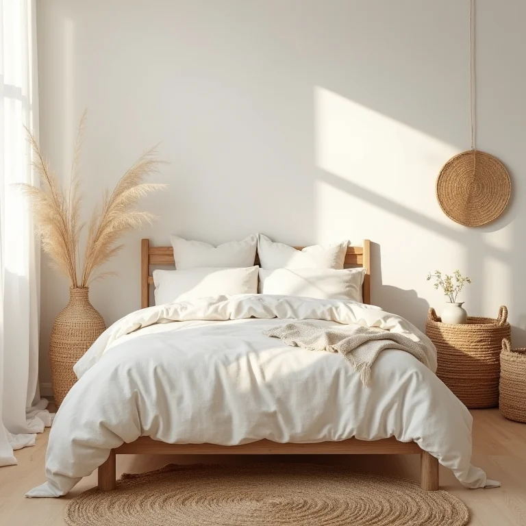 Quarto com materiais naturais e ecológicos