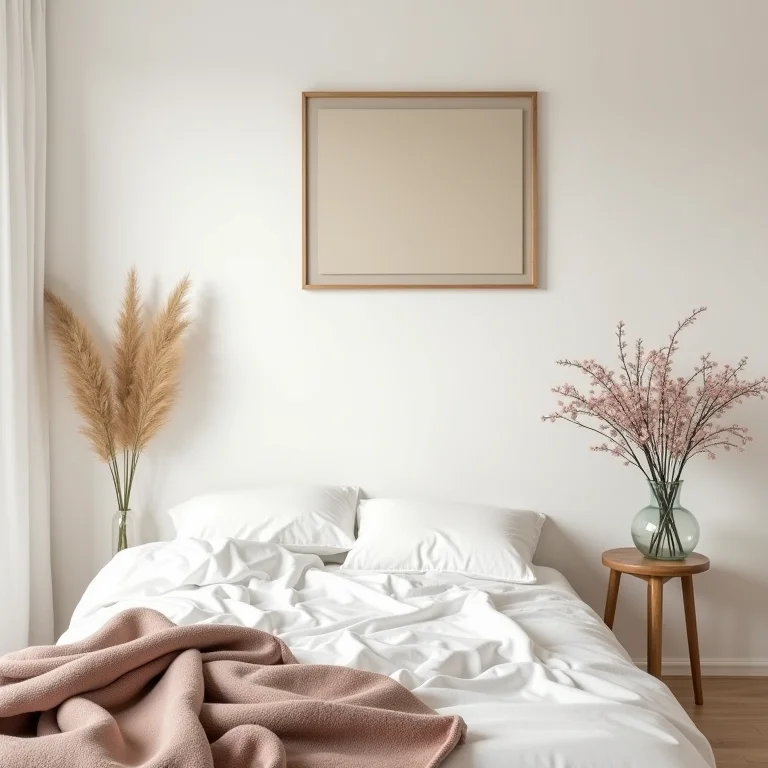 Quarto de hóspedes com decoração minimalista e toques pessoais