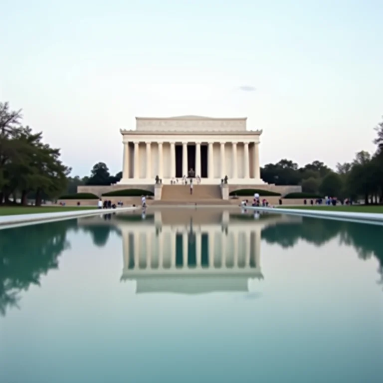 Reflexo do Lincoln Memorial no Reflecting Pool