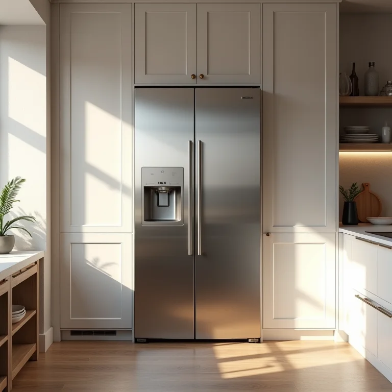 Refrigerador embutido em armários de cozinha planejada