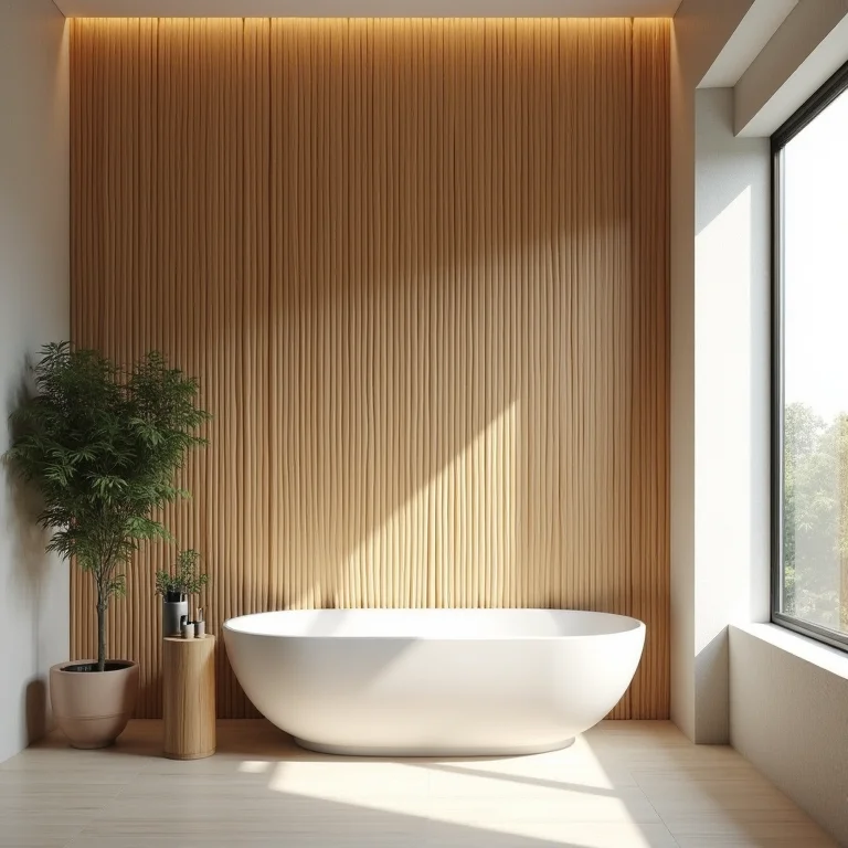 Revestimento de parede em bambu para banheiro