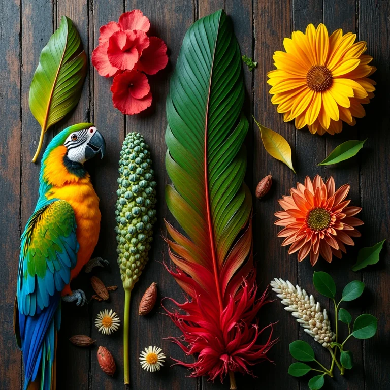 Riqueza da fauna e flora amazônica em close