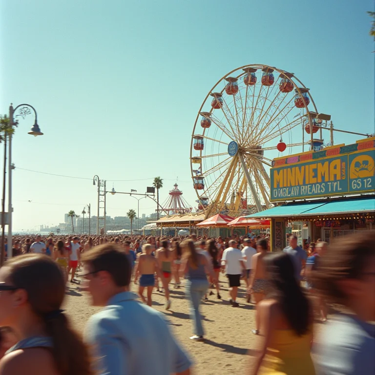 Roda gigante e animação no Píer de Santa Mônica