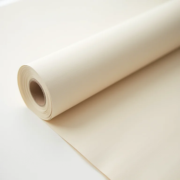 Rolo de papel de parede TNT (Tecido Não Tecido) em tom neutro.