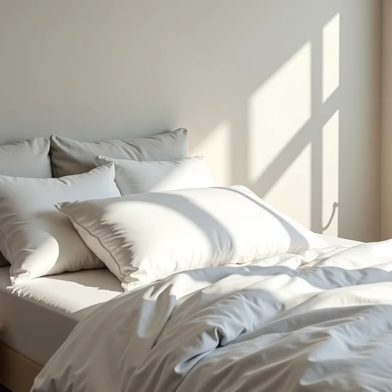 Roupa de cama macia e confortável em quarto de hóspedes