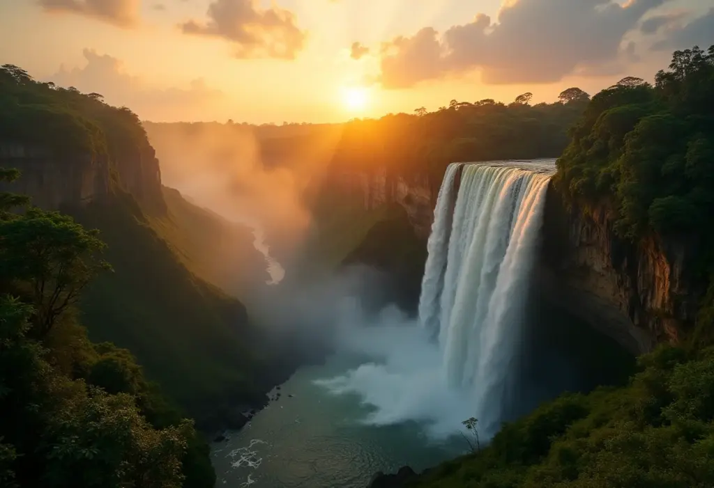 Venezuela: O guia definitivo para um turismo inesquecível Salto Angel na Venezuela ao pôr do sol