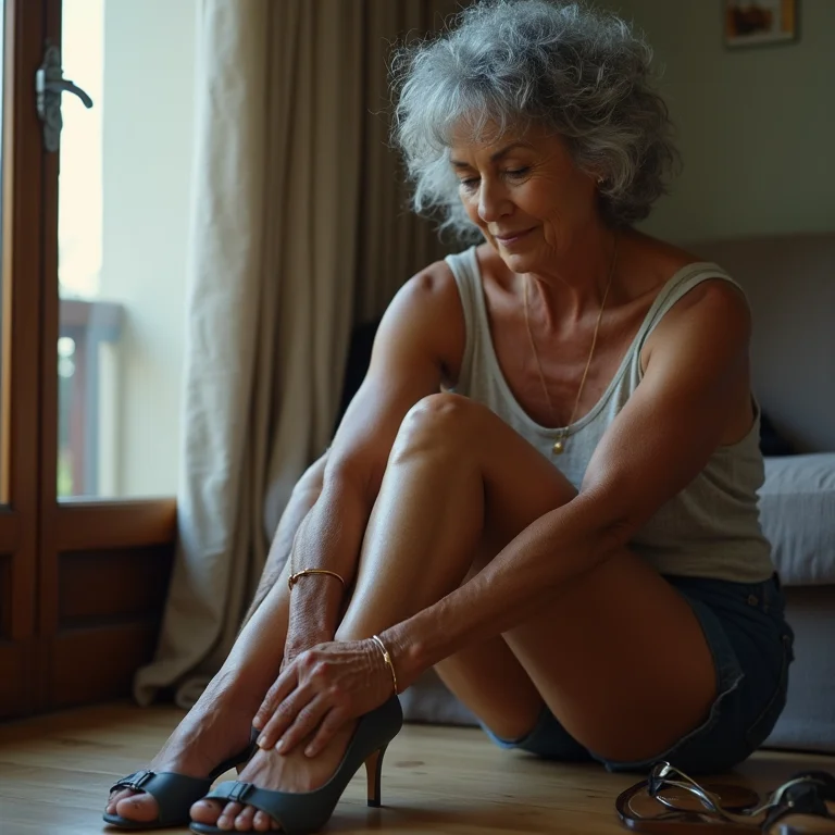 Sapatos de salto alto desconfortáveis.