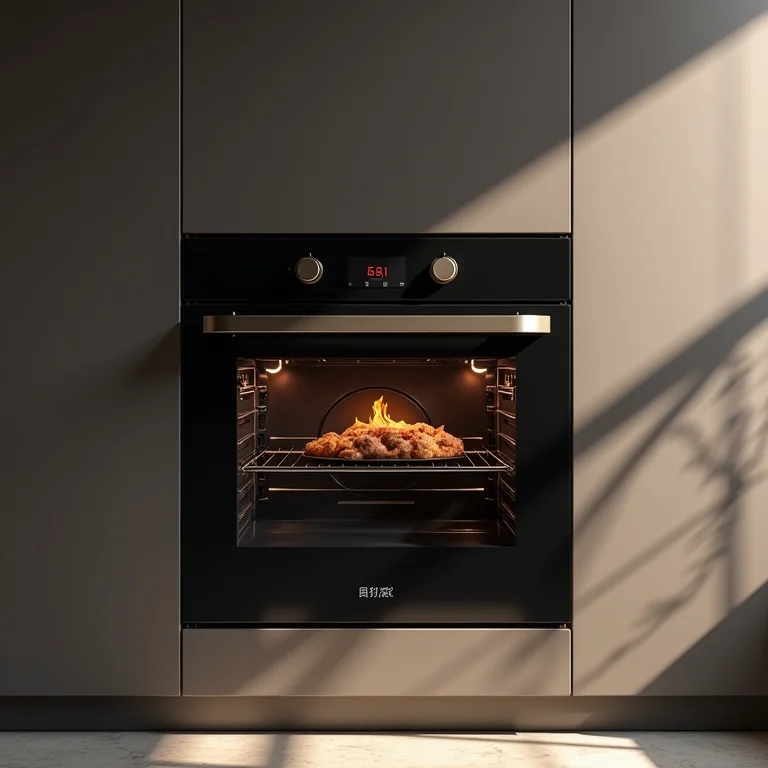 Seleção de eletrodomésticos de cozinha embutidos de aço inoxidável.