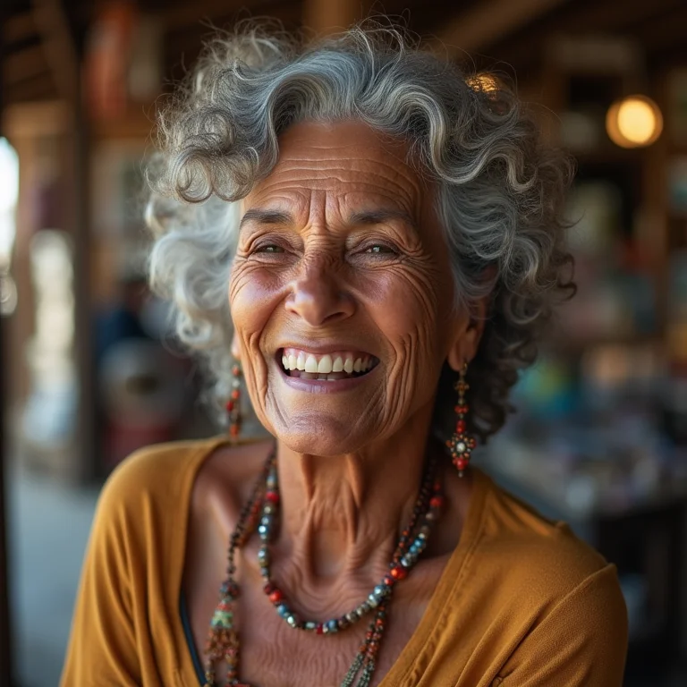 Senhora comprando artesanato na Vila Nova da Praia em Costa do Sauípe