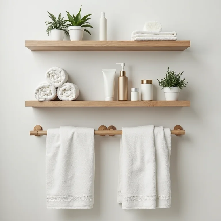 Soluções de armazenamento vertical para banheiros pequenos