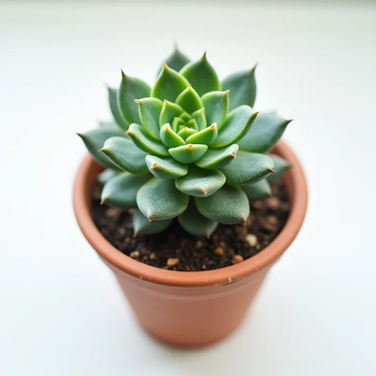 Suculenta plantada em vaso sem furos de drenagem.