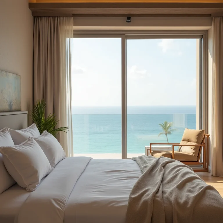 Suíte de hotel de luxo com vista para o mar em Guarapari