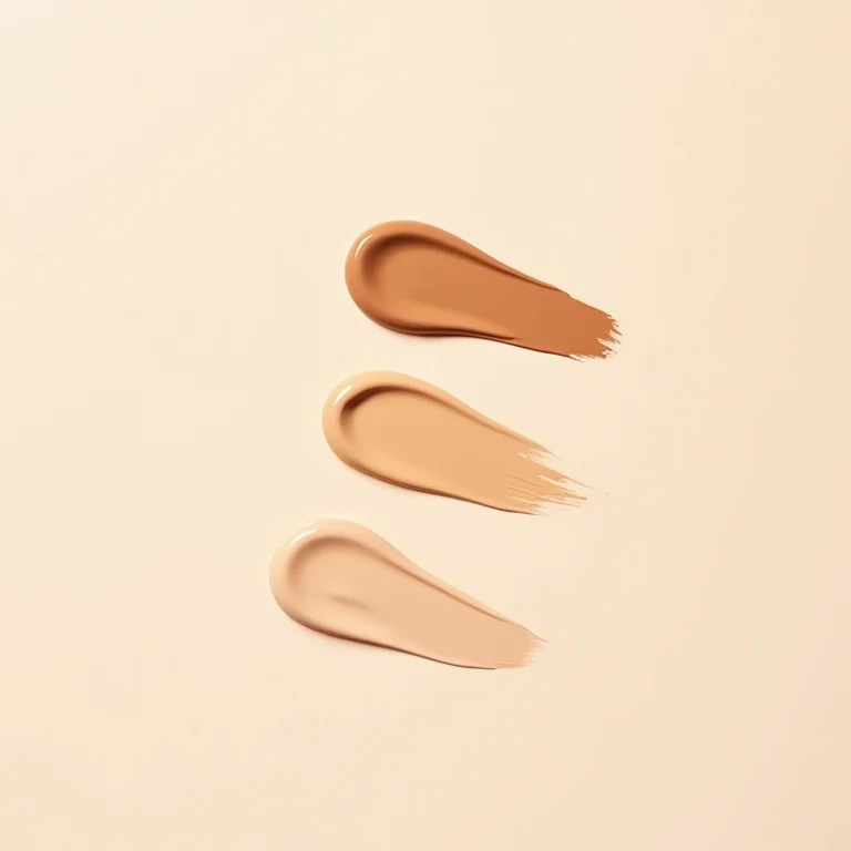 Swatches de diferentes tons de corretivo líquido