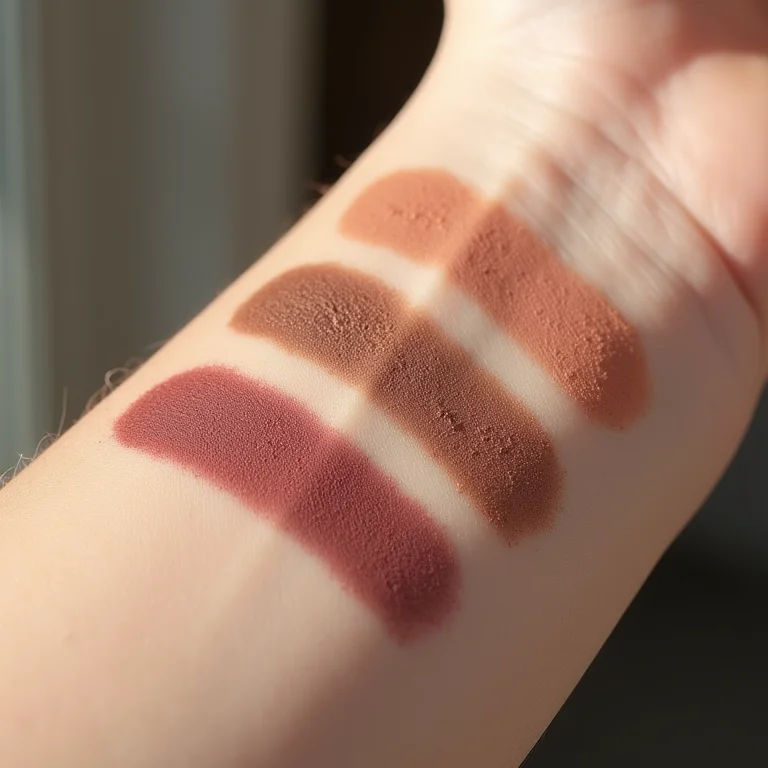 Swatches de sombras coloridas mostrando alta pigmentação.
