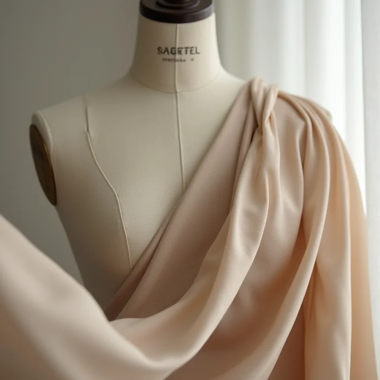 Tecido fluido e modelagem ajustada em manequim