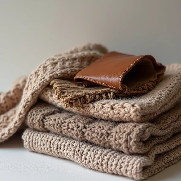 Tecidos de inverno com texturas diferentes