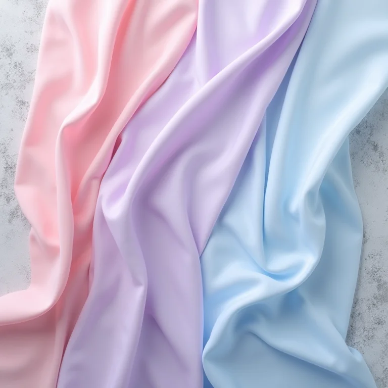 Tecidos leves em tons pastel para decoração.