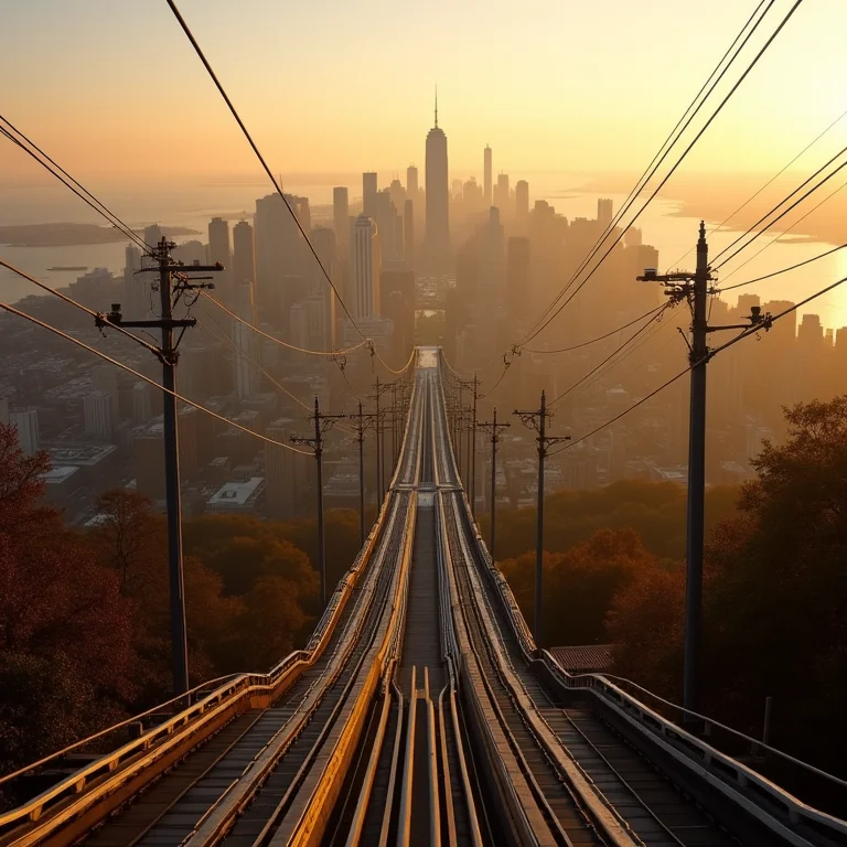 Teleférico de Roosevelt Island com vista para Manhattan.