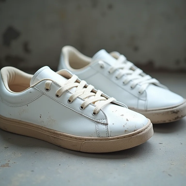 Tênis branco sujo vs. tênis branco limpo