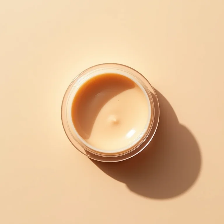 Textura cremosa de corretivo em pote