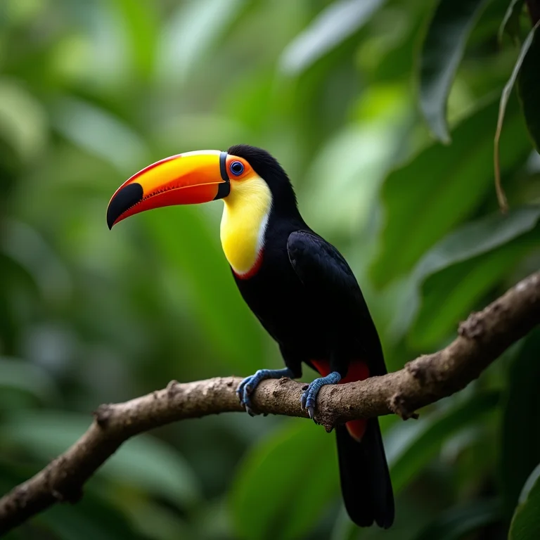 Tucano-toco em uma árvore