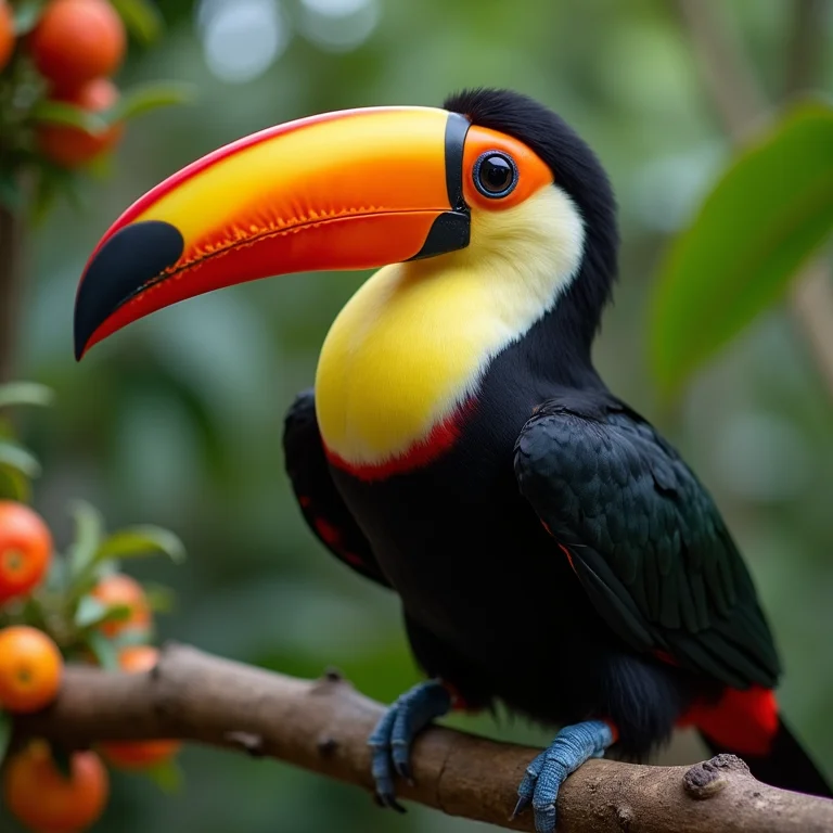 Tucano-Toco pousado em galho