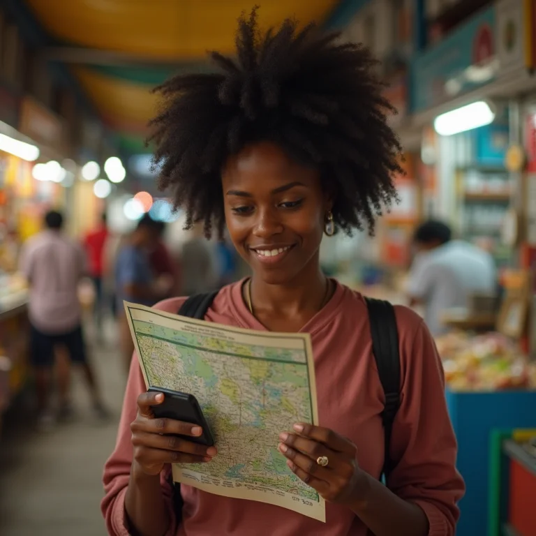 Turista explorando o Mercado Ver-o-Peso em Belém