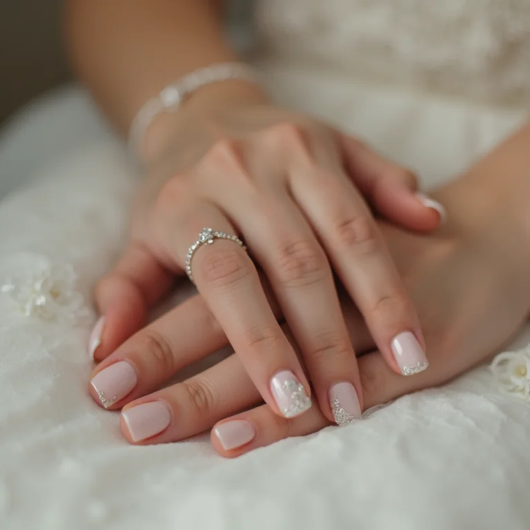 Unhas de noiva minimalistas e elegantes