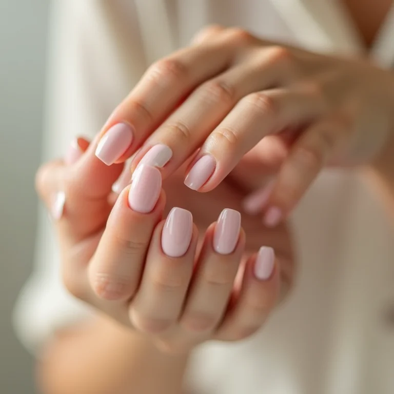 Unhas de porcelana bailarina em tom pastel suave