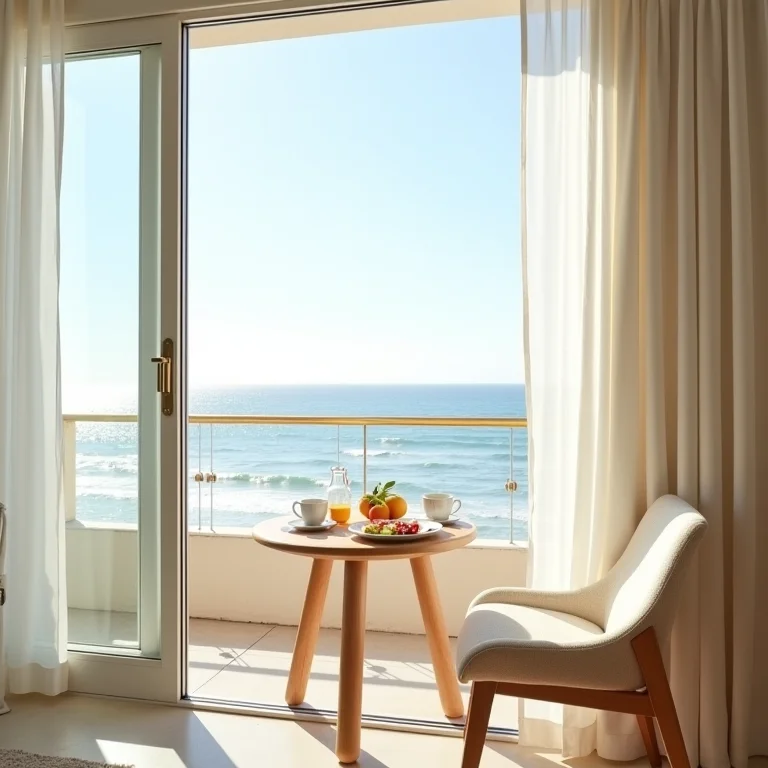 Varanda de hotel com vista para a praia de Copacabana