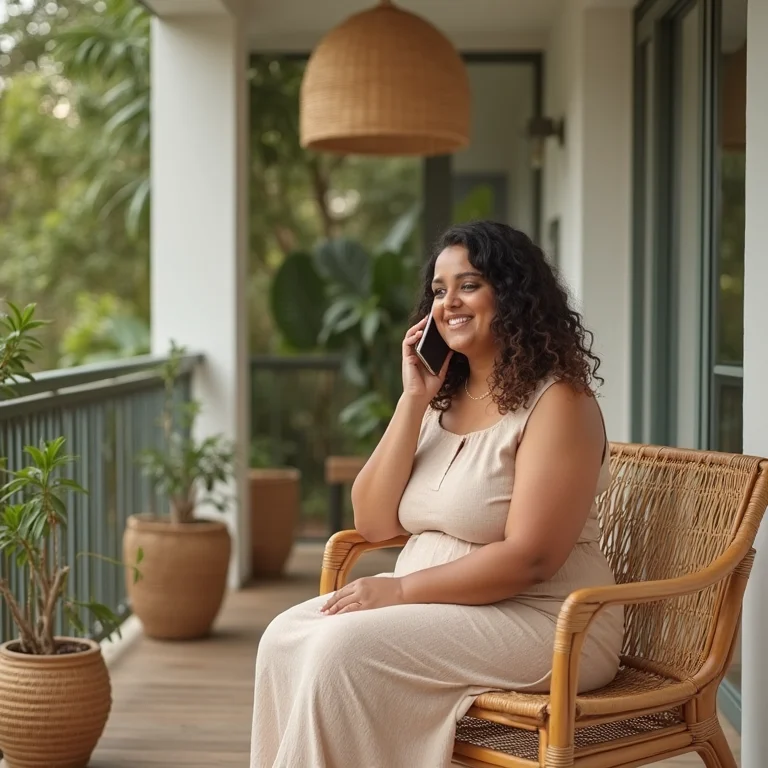 Varanda decorada com bambu