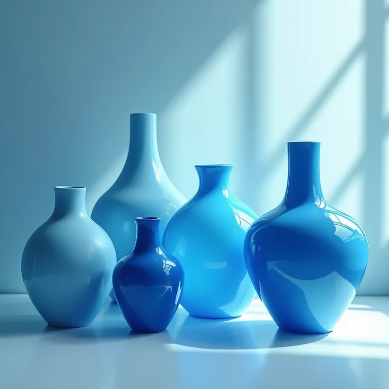 Variações de intensidade na paleta de cores análogas azul.