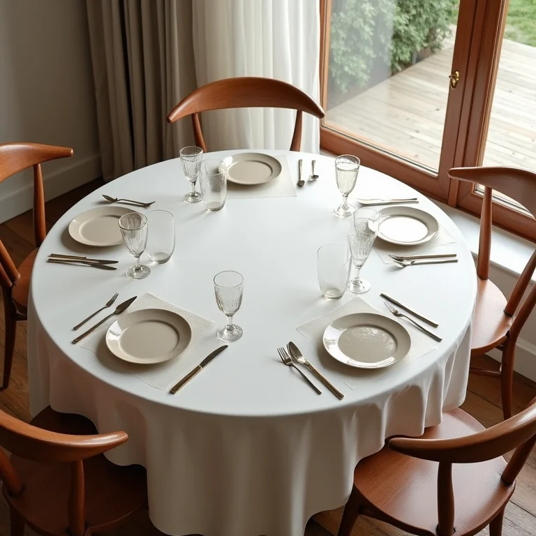 Variedade de formatos de mesas de jantar.