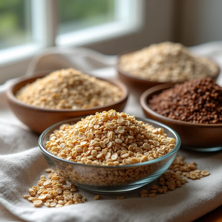 Variedade de grãos e sementes ricos em antioxidantes.