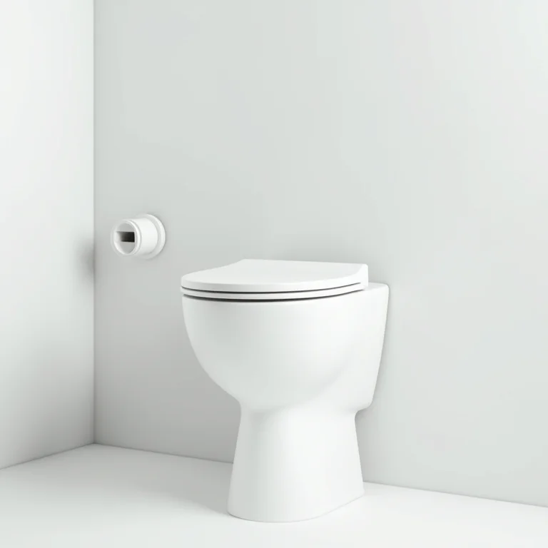 Vaso sanitário convencional branco com design clean.