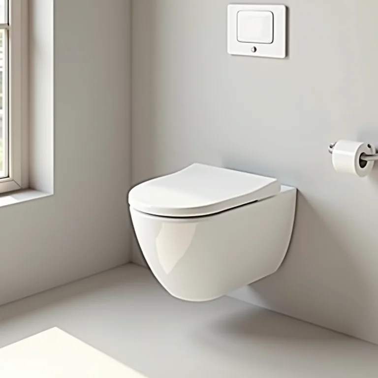 Vaso sanitário suspenso em banheiro moderno