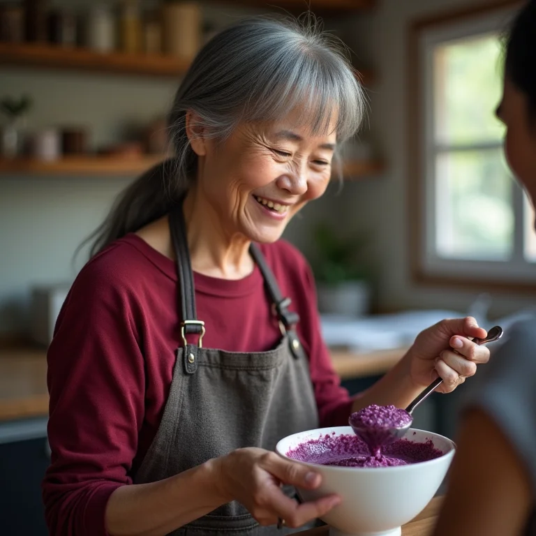Vendedora de açaí preparando uma tigela no Ver-o-Peso