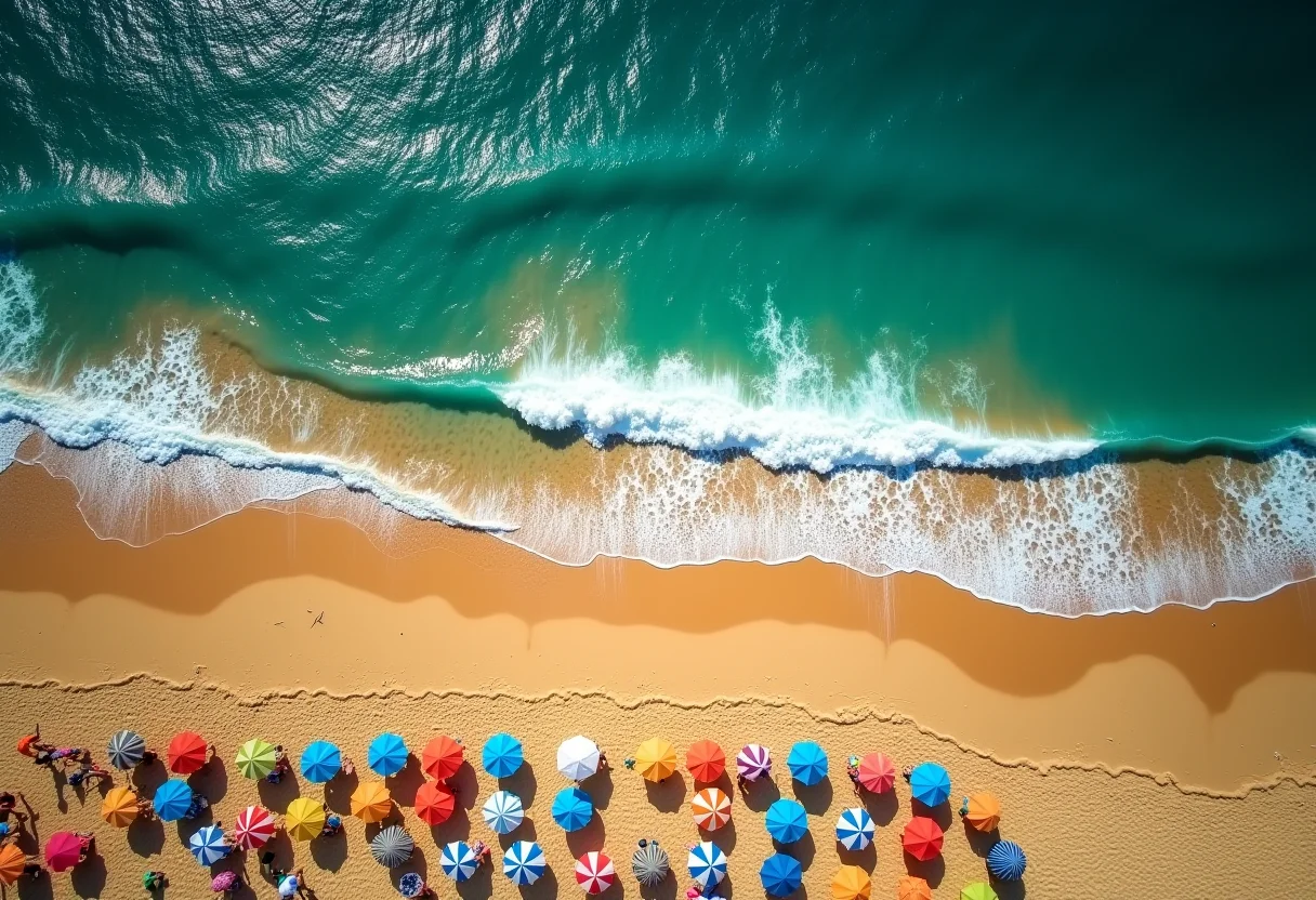 Vista aérea da praia de Copacabana, Rio de Janeiro
