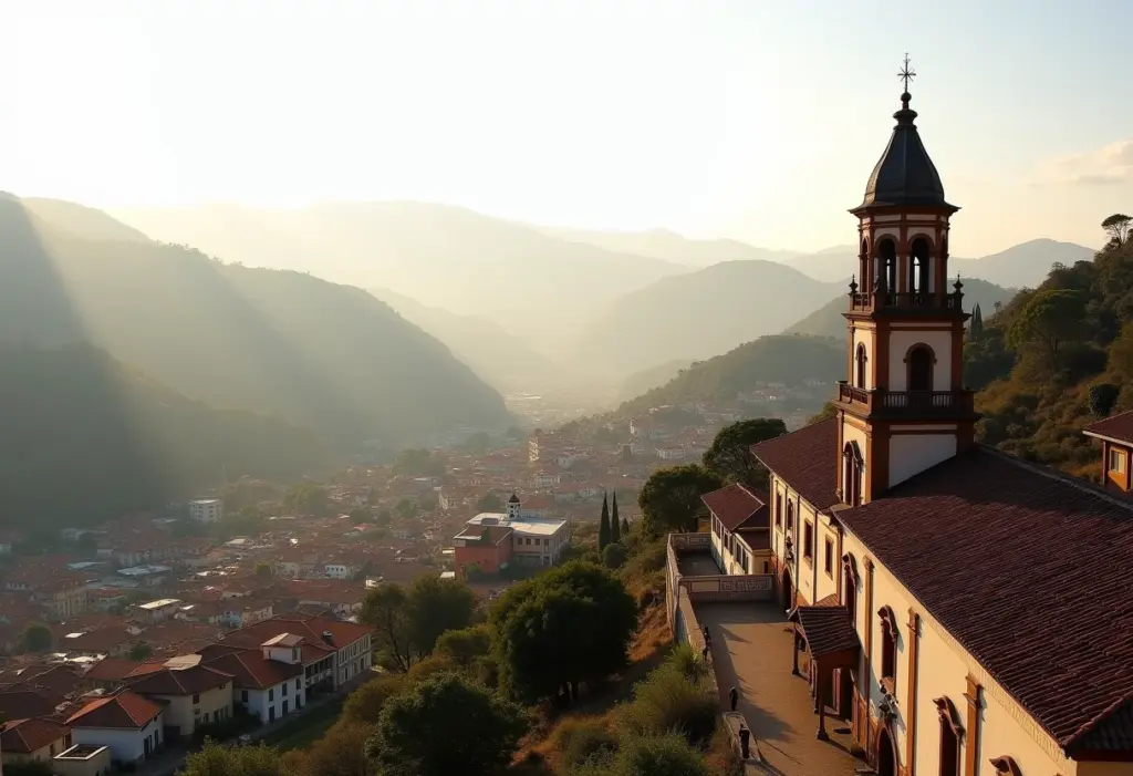 Vista panorâmica da cidade histórica de Ouro Preto, Minas Gerais