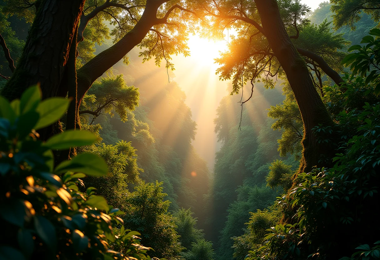 Vista panorâmica da floresta amazônica exuberante